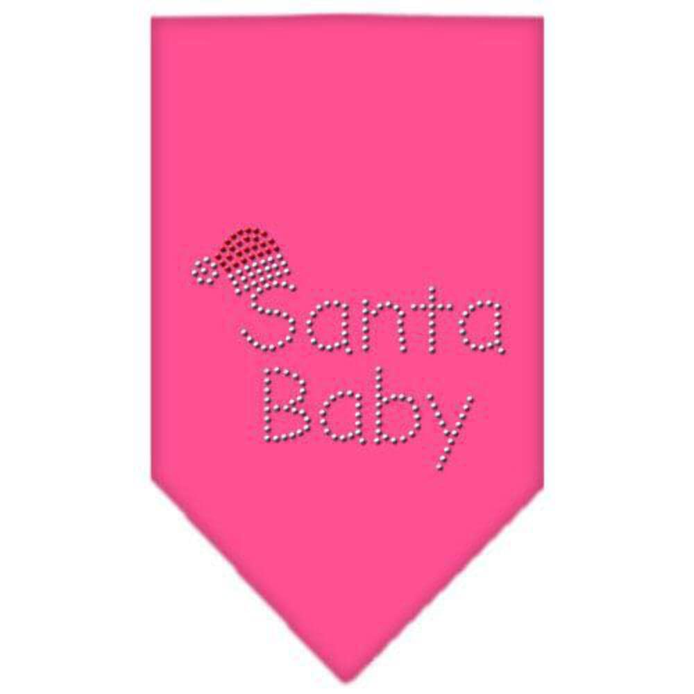 Christmas Pet and Dog Bandana Rhinestone, Santa Baby Purple Small