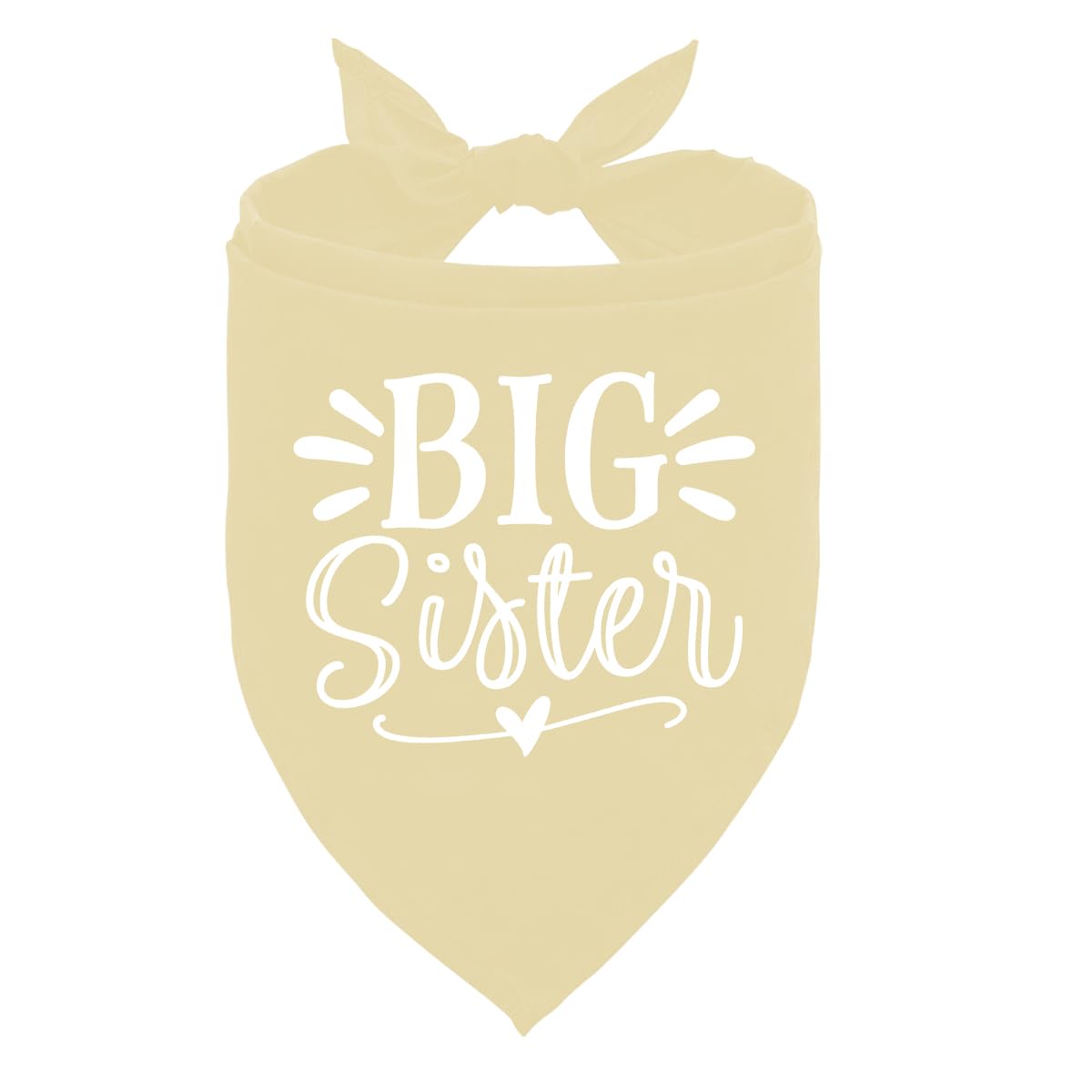Big Sister Light Yellow Dog Triangle Bandana - Large Dog Scarf Accessory For Baby Announcement - Pet Scarf (L)