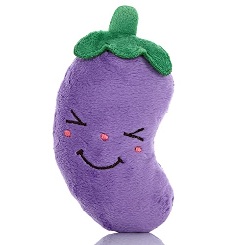 Gojira / Cats Eggplant Shaped Plush Squeaky Chew Toy With Sound
