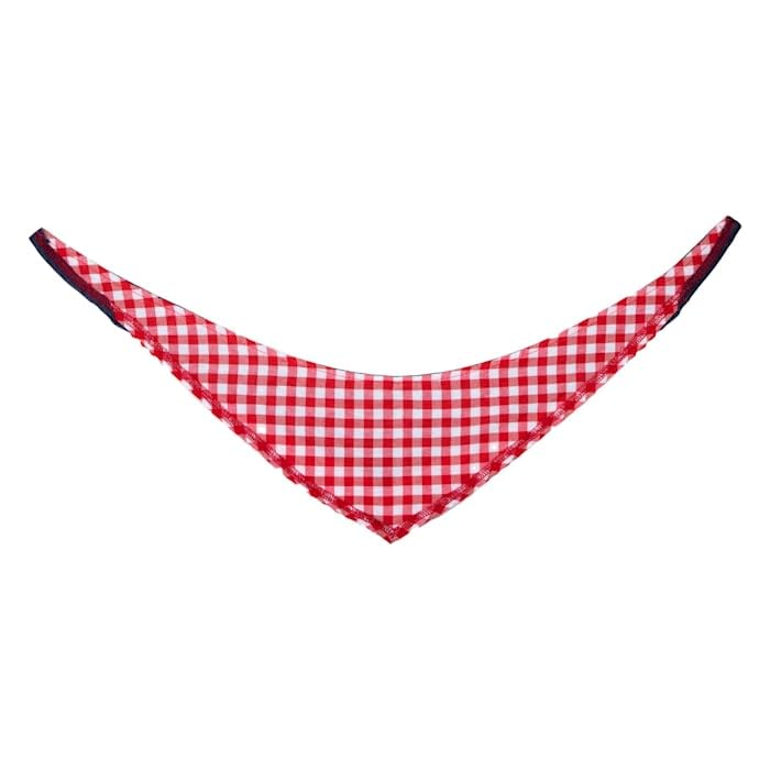 Doggy Parton Blue Denim & Gingham Bandana for Pets, X-Small/Small - Stylish Pet Accessory