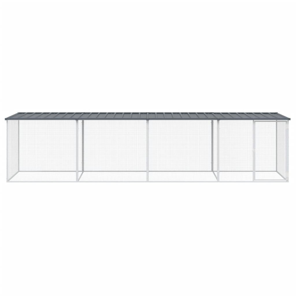 vidaXL Chicken Cage with Roof Anthracite 158.7x38.6x35.4 Galvanized Steel