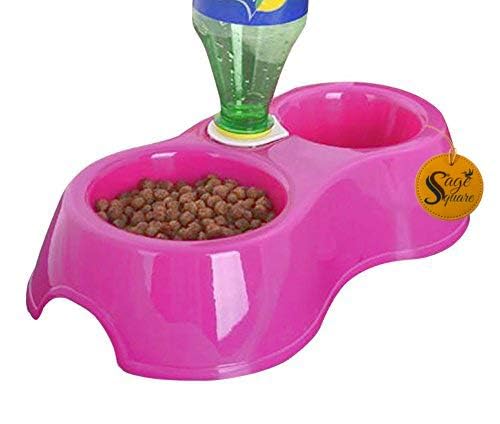 Sage Square Dog Bowl 2 In 1, Anti Slip, Food Bowl & Water Bowl Every Day Use, Easy To Clean, For Dog/Cat/Puppy/Kitten & Other Pe