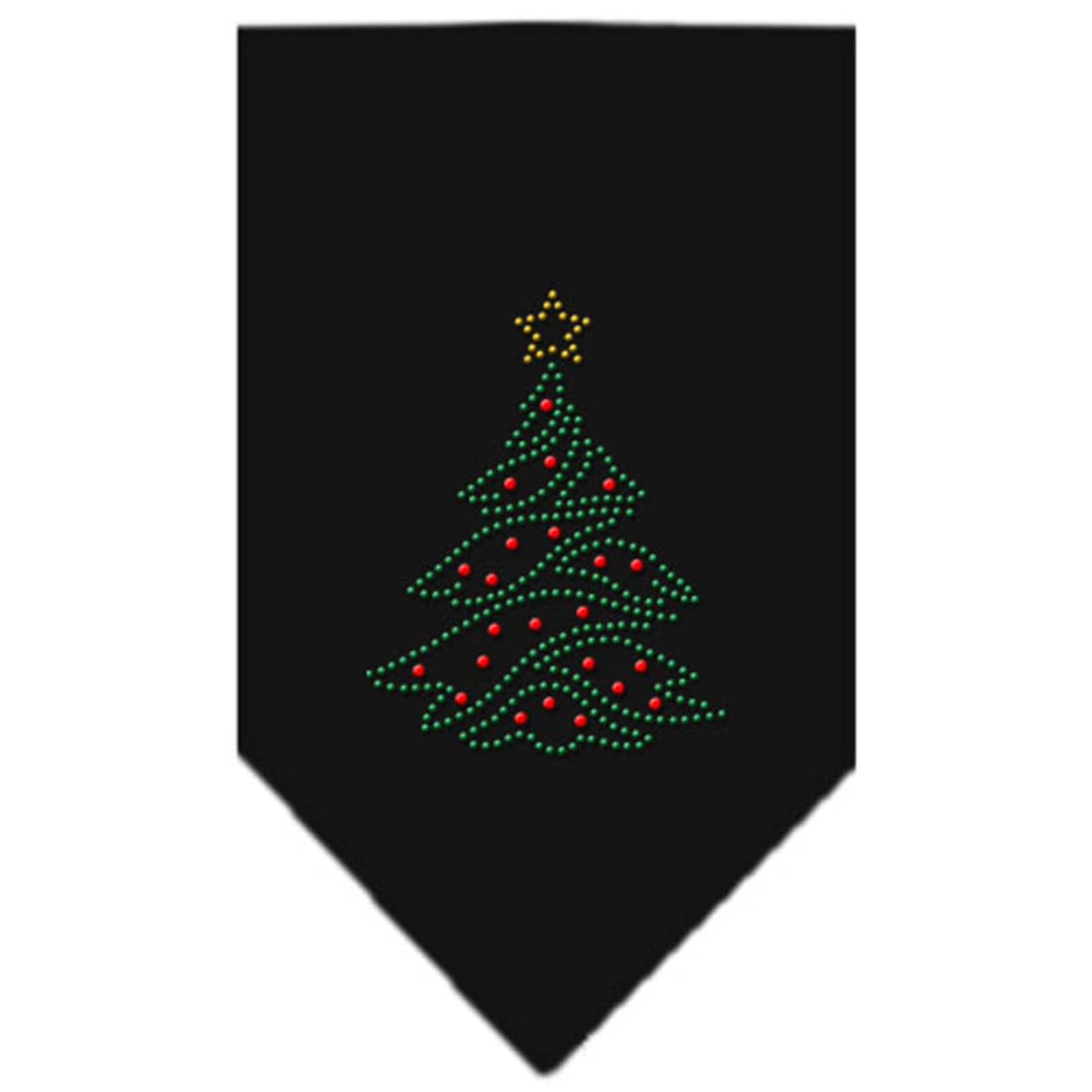 Christmas Pet and Dog Bandana Rhinestone, "Christmas Tree" Black Large