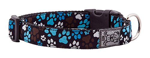 RC Pet Products Adjustable Dog Clip Collar, Medium, 1" Nylon, Pitter Patter Chocolate, Model PE-53004183