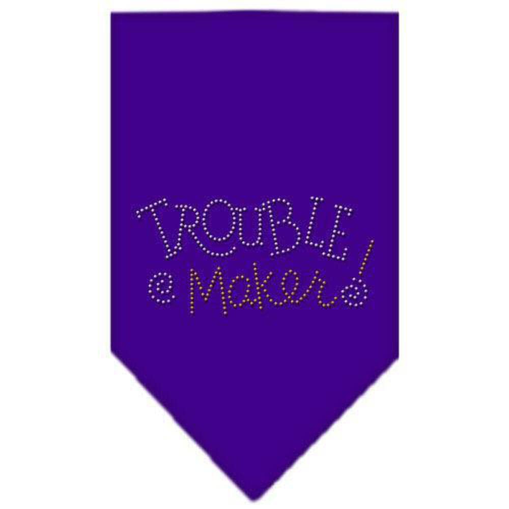 Mirage Pet Products Trouble Maker Rhinestone Bandana, Small, Purple