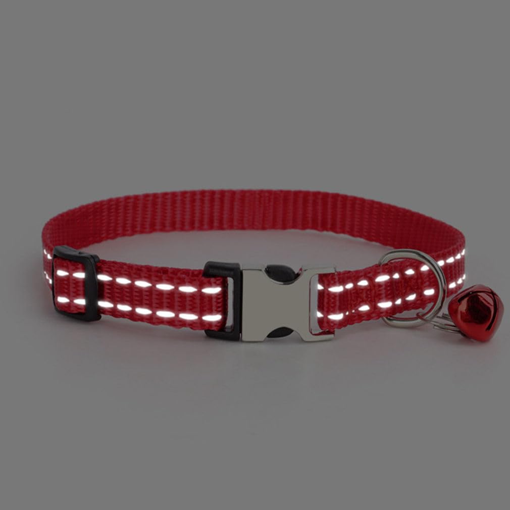 Xs Dog Collar With Bell, Reflective Nylon Metal Buckle Xsmall Puppy Collars For Puppia Pet Cat Girl Kitten Small Animal, Black X