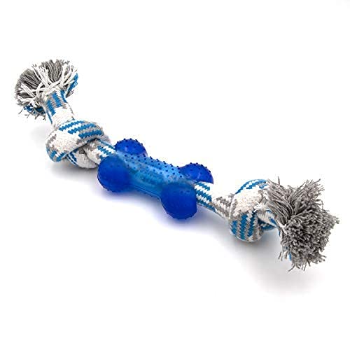 Rvpaws Dog Chew Rope Toy Resistant Training With Rubber Bone For Puppies Adult Dogs
