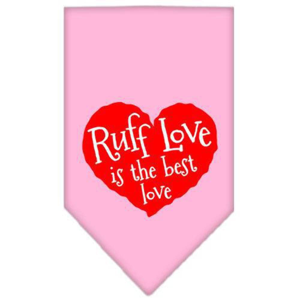 Mirage Pet Products Ruff Love Screen Print Bandana for Pets, Large, Orange