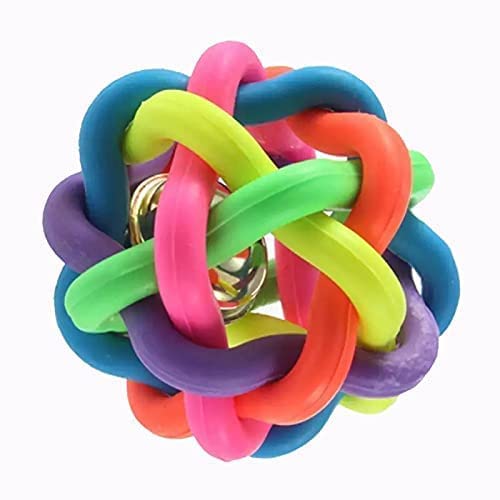 Psk Pet Mart Ring Bell Ball Toy, For Cats & Dogs Small Ring Multicolor Ball Inside Bell  Small__1