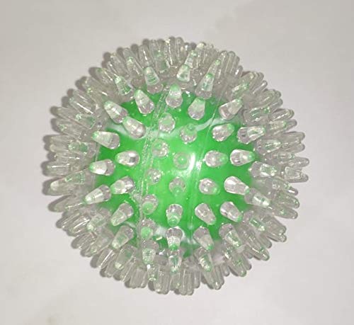 Psk Pet Mart Spike Soft Ball In Ball, Tpu Material Puppy Teething Toy For Dogs & Pets (White Ball In Green Ball)