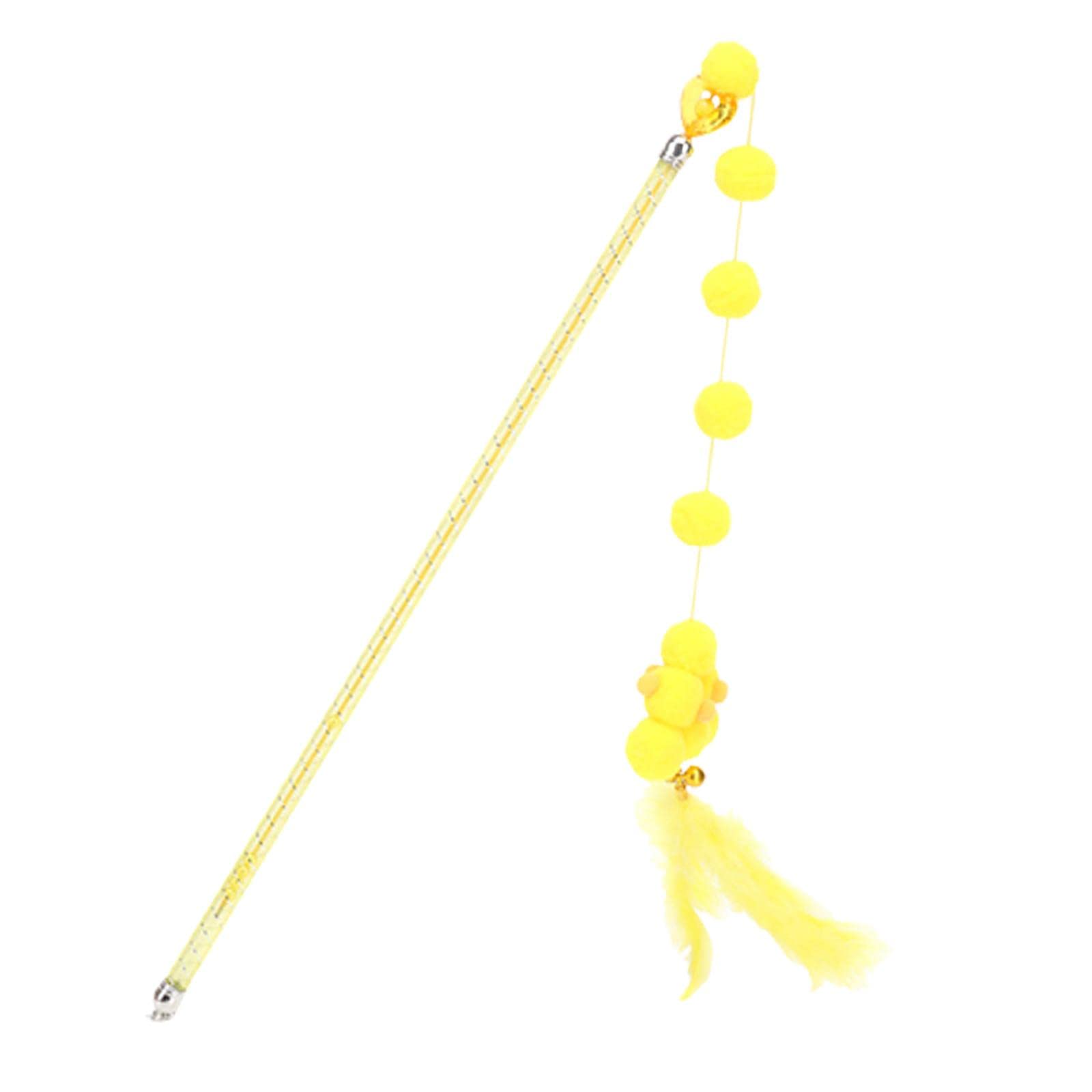 Calandis Cat Teaser Interactive Toy Exercising Iq Improving Funny Teasing Wand Yellow | Toys | Cat Supplies