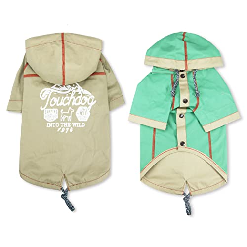 Touchdog 'Cloudburst' Reversible Dog Raincoat - Waterproof Dog Coat And Adjustable Rainbreaker Pet Raincoat Or Outdoor Dog Jacke