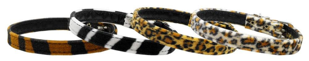 Dog, Puppy & Pet Plain Collar, "3/8" Wide Animal Print" Jaguar 14