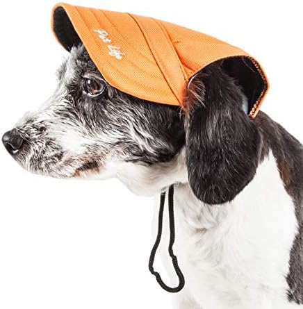 Pet Life  Captivating Uv Protectant Adjustable Fashion Dog Hat Cap, Orange  Medium