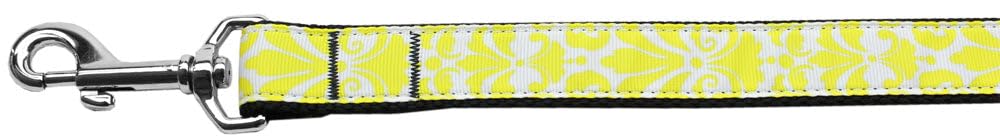 Mirage Pet Products Damask Nylon Dog Leash, Yellow, 4'