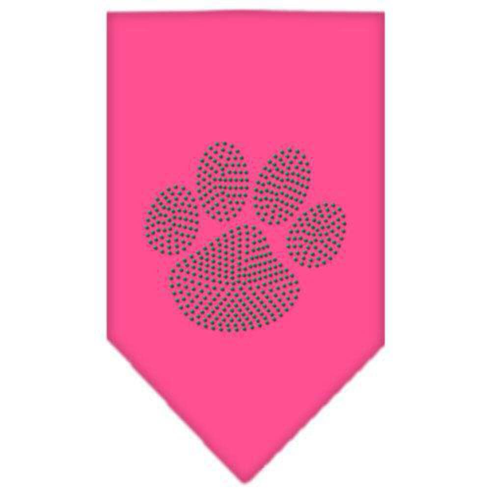 Pet and Dog Bandana Rhinestone, Paw Green White Large