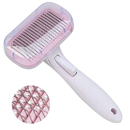 Woofy Self Cleaning Slicker Brush  Ultimate Dog Brush Tips For Shedding Hair, Pet Grooming Dematting Brush Easily Removes Mats,