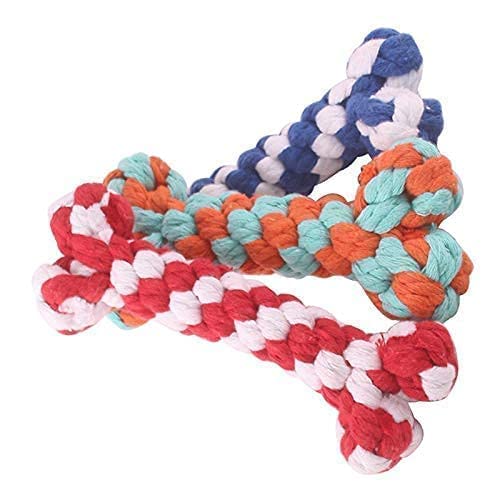 Woofy Knotted Rope Dumbbell Shaped Tug Toy For Dogs | Chew Toy For Teething Puppy & Adult Dog | Dog Rope Toy Chew Toy For Teethi