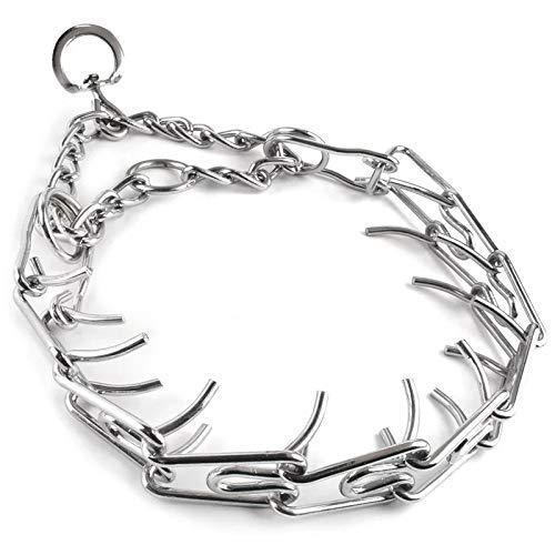 Petlicious & More (Neck Size  20 Inch) Chrome Plated Prong Dog Training Collar UltraPlus Pet Pinch Collar NoPull Collar For 