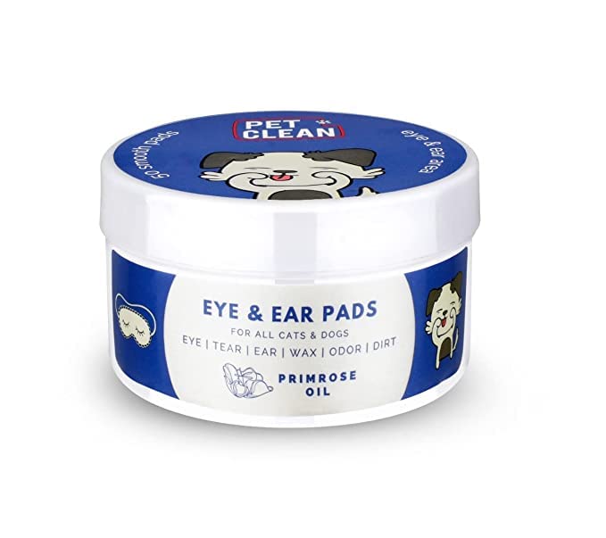 Pet Clean Primrose Oil Eye & Ear Pads  Gentle Care For Dogs & Cats  50 Count (Pack Of 1)