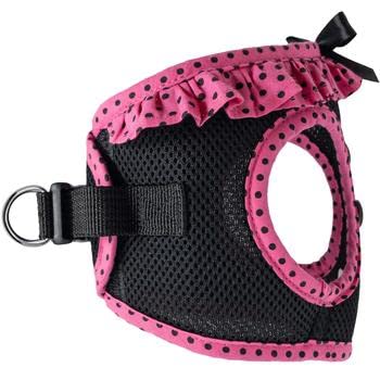 Doggie Design No Choke Dog Harness - Simple Step-In And Go Dog Vest For Small, Medium, And Large Breeds - Breathable Mesh Polyester Pet Harness - Hot Pink And Black Polka Dot - L
