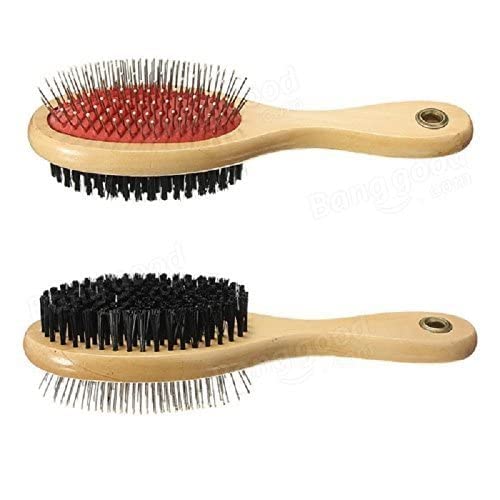 Pets Empire 2 In 1 Wooden Dog Brush | Kitten & Puppy Double Sided | Grooming Kit | | Pet Hair Remover Brush | Grooming Products 