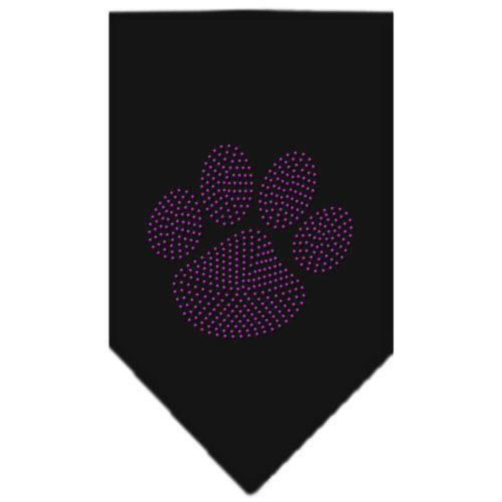 Mirage Pet Products Paw Purple Rhinestone Bandana, Small, White