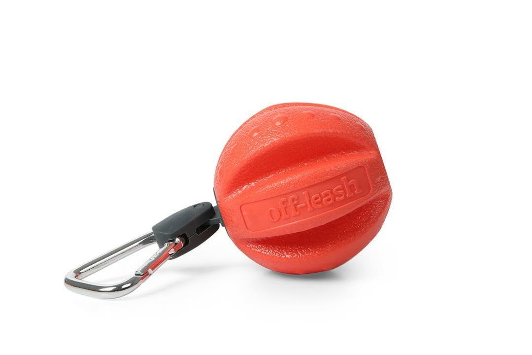 Dexas Off Leash Reaction Ball Floating Dog Toy with Removable Leash Attachment