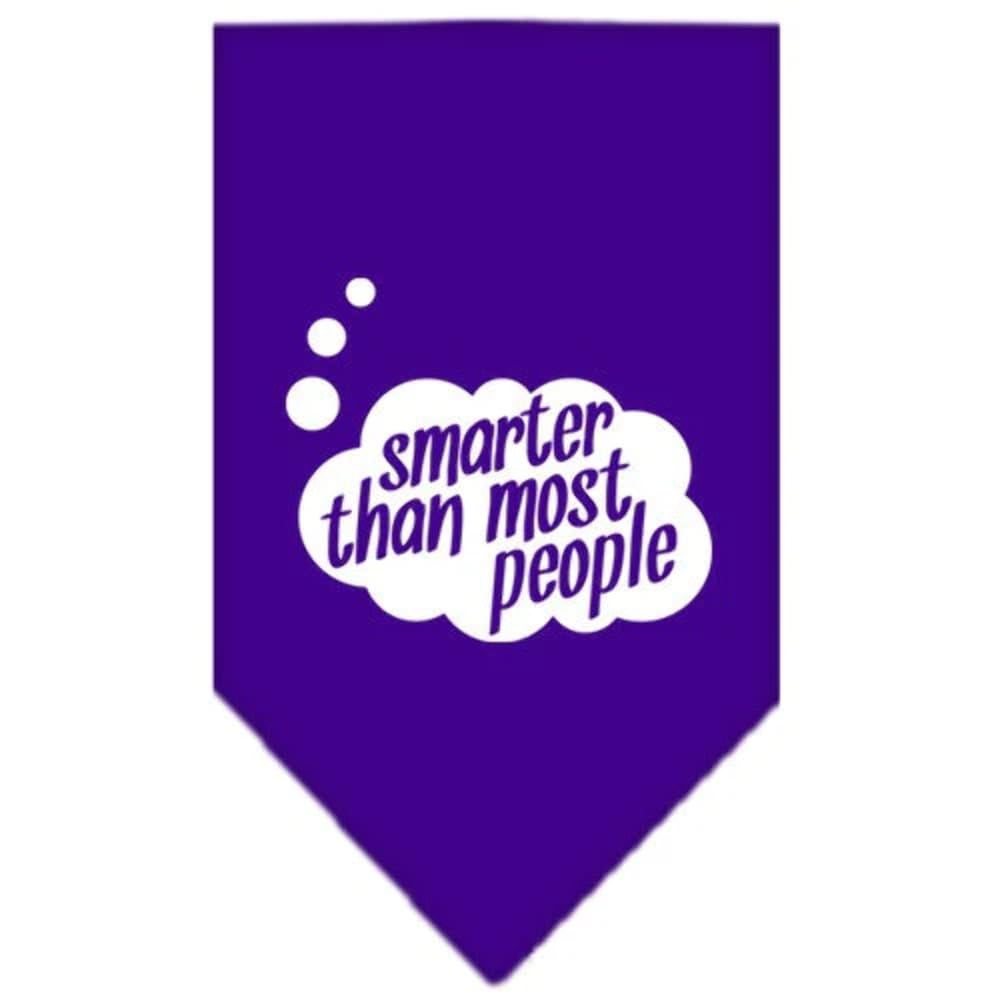 Pet and Dog Bandana Screen Printed, "Smarter Than Most People" Bright Pink Large