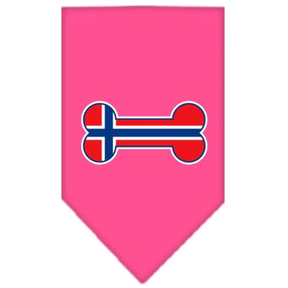 Mirage Pet Products Bone Flag Norway Screen Print Bandana for Pets, Large, Yellow