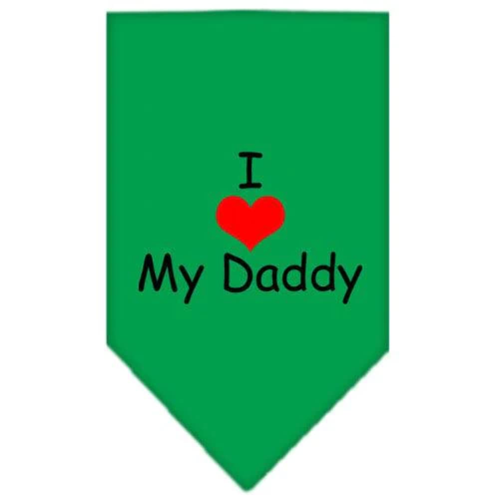 Mirage Pet Products I Heart My Daddy Screen Print Bandana for Pets, Large, Lime Green