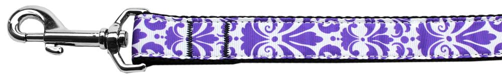 Mirage Pet Products Damask Nylon Dog Leash, Purple, 4'
