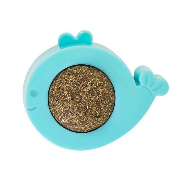 Ujeavette 4Xrotatable Catnip Wall Toys Teeth Cleaning Interactive Kitty Toy For Kitten Blue