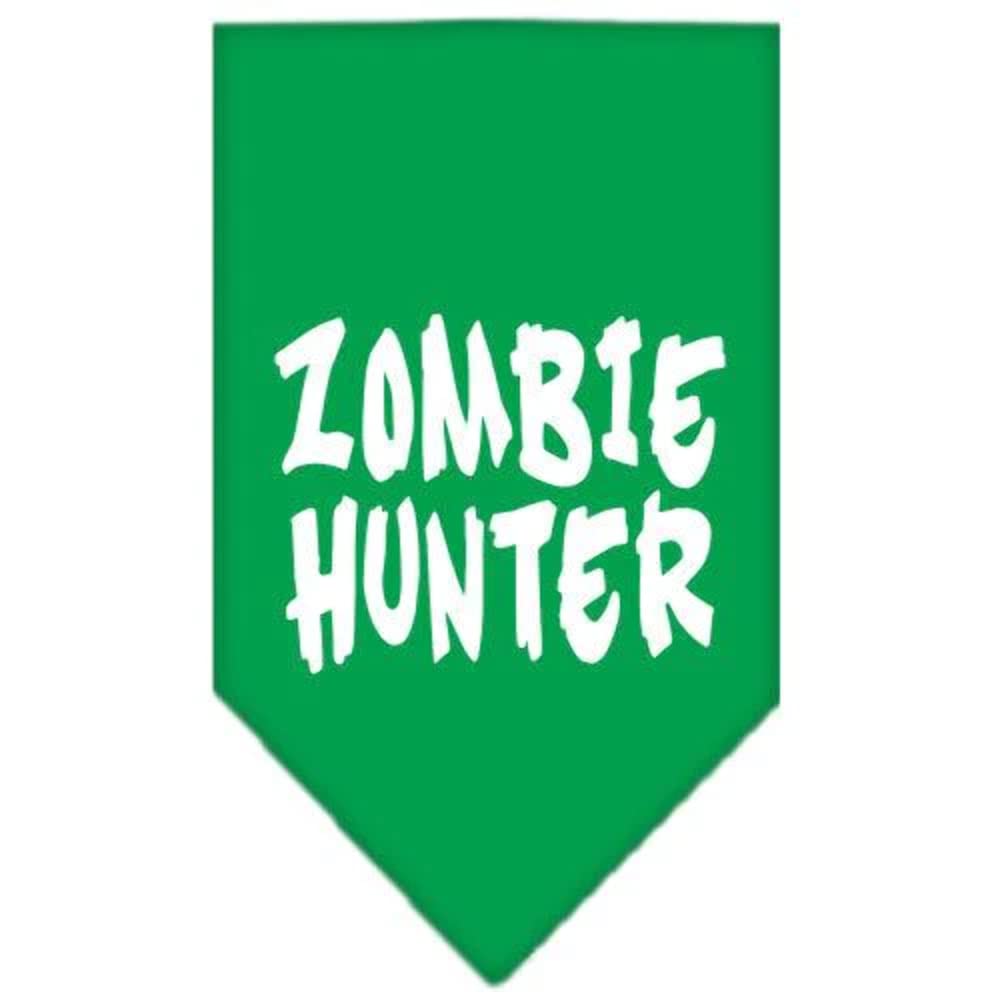 Halloween Pet and Dog Bandana Screen Printed, "Zombie Hunter" Bright Pink Small