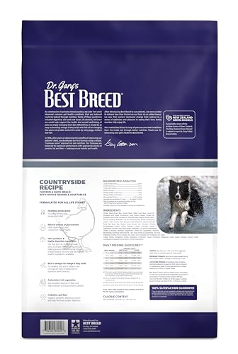 Best Breed Dr. Garys Countryside Recipe Slow-Cooked in USA, Natural Dry Dog Food for All Breeds and Sizes, 26lbs.