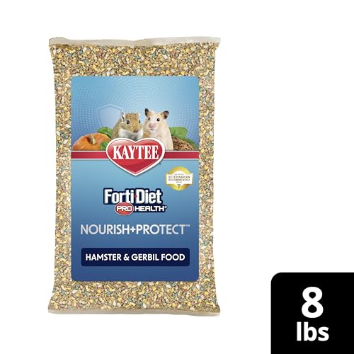 Kaytee Forti-Diet Pro Health Nourish+Protect Hamster and Gerbil Food, Comprehensive Nutrition Backed by Science, Digestive Healt
