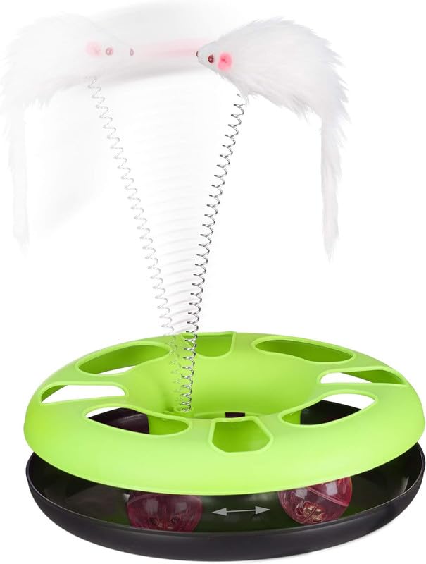 Psk Pet Mart Cat Toy Carousel With Mouse, Interactive Toy, Ball With Bell, Pet Training And Entertainment