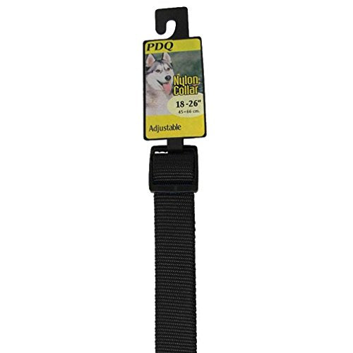 Dog Adjustable Collar 1 x 18 - 26 Nylon Black