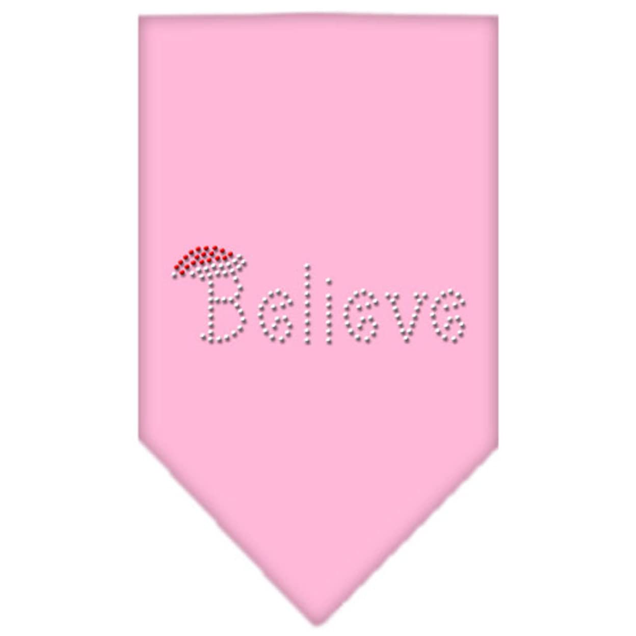 Christmas Pet and Dog Bandana Rhinestone, Believe Light Pink Small