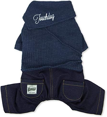 Touchdog Vogue Neckwrap Sweater And Denim Pant Outfit Large/Navy