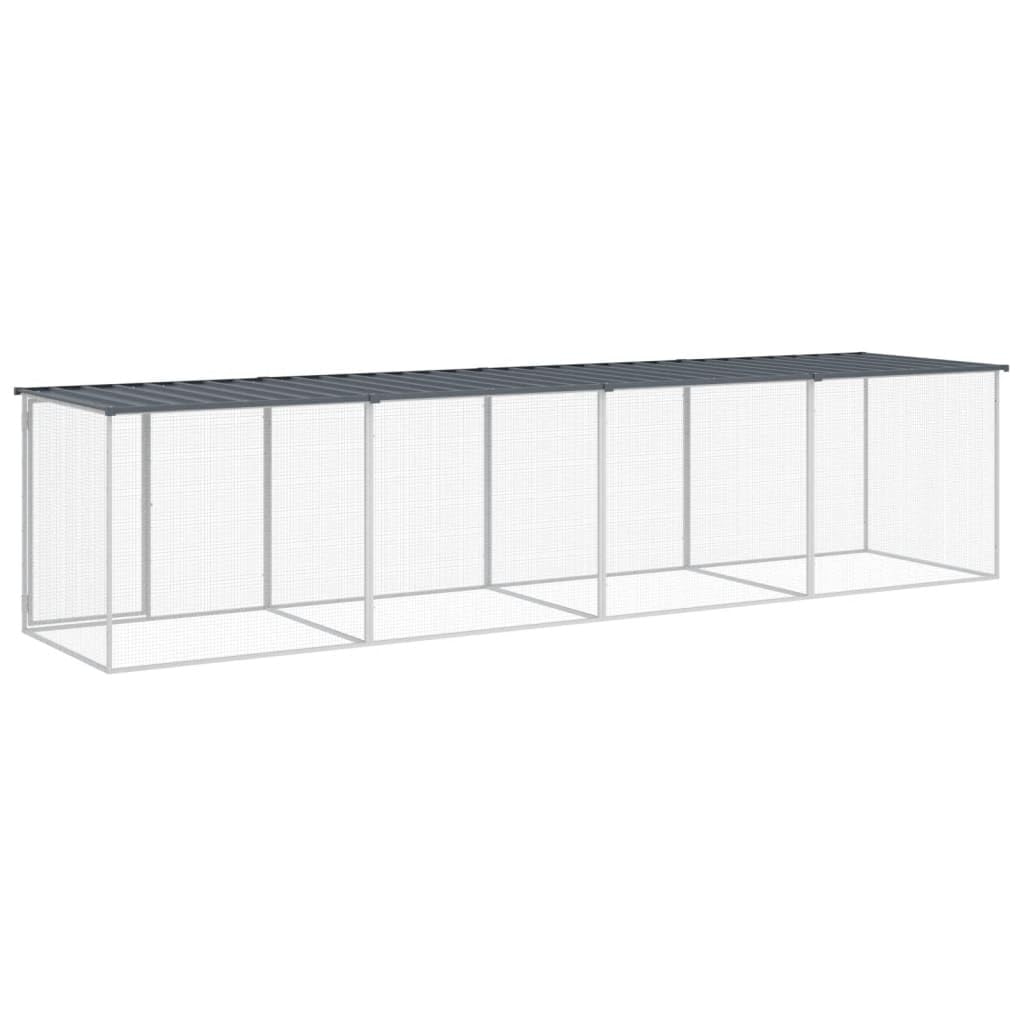 vidaXL Chicken Cage with Roof Anthracite 158.7x38.6x35.4 Galvanized Steel
