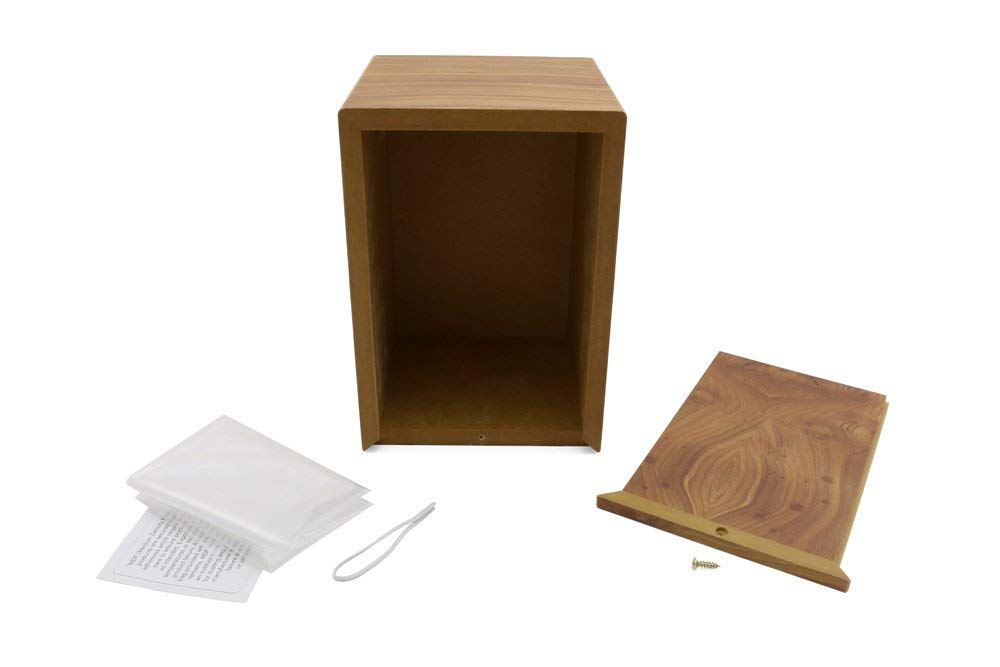 Near & Dear Pet Memorials MDF Pet Photo Cremation Urn, 200 Cubic Inch, Natural Grain Finish