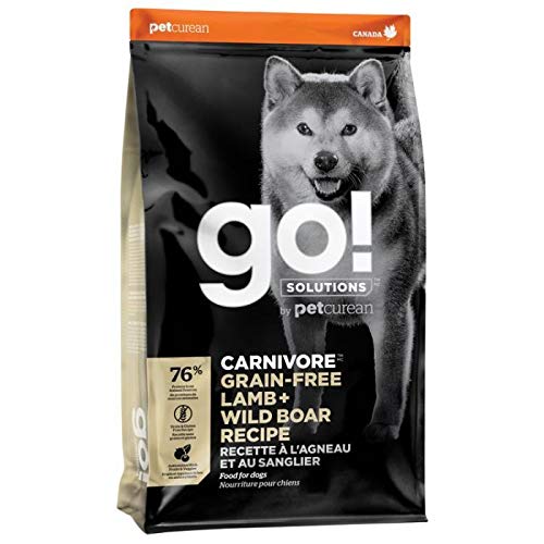 Go! Solutions Carnivore Lamb + Wild Boar Grain-Free Dry Dog Food, Our Highest-Protein Kibble Made with Real Meat, Pumpkin & Prob