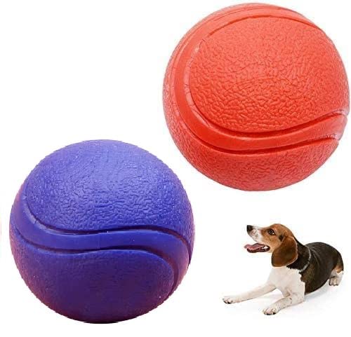 Rvpaws Combo Of 2 Natural Rubber Solid Ball Toy Chew Teeth Bouncing Ball For Small Puppy/Dogs (Multicolor)