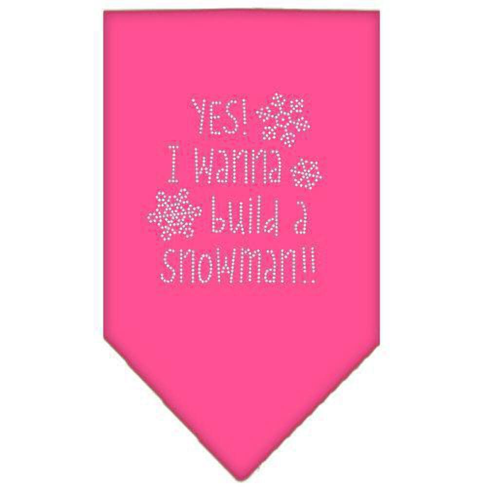 Yes I Want To Build A Snowman Rhinestone Bandana Orange Small