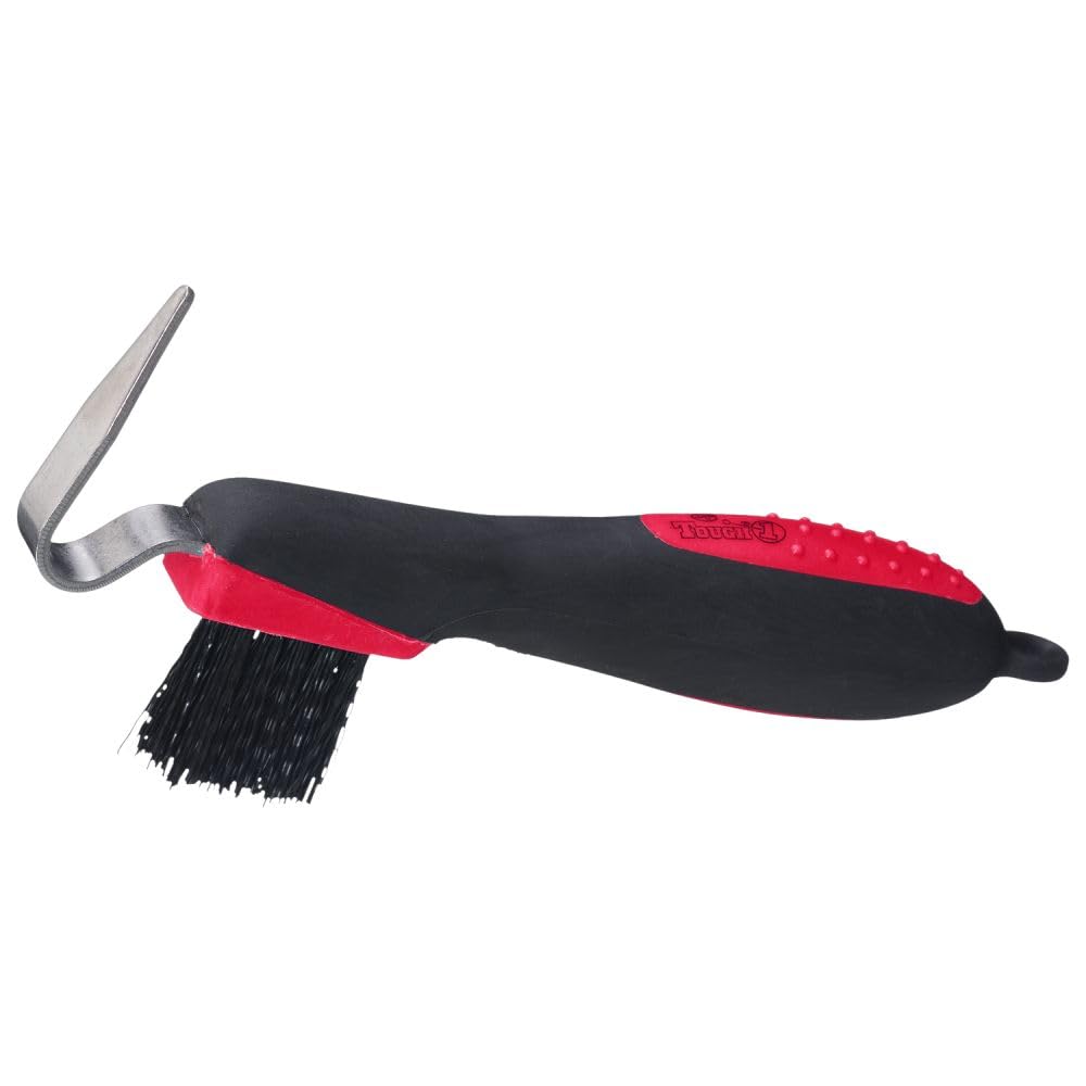 Tough 1 Great Grip Hoof Pick/Brush, Red