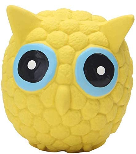 Woofy NonToxic Soft Latex Interactive Training Fetch And Play Squeaky Owl Bouncing And Floating Chew Toy For Puppy And Dogs (Me