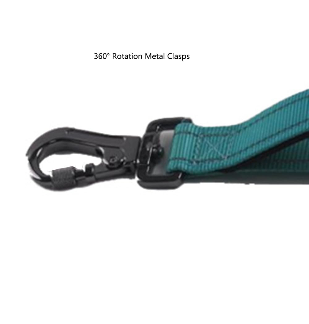 Kubemueg Hands Free Dog Leash With Reflective Stitching Heavy Duty Bungee With Car Seatbelt Adjustable Waist Leashes For Walking