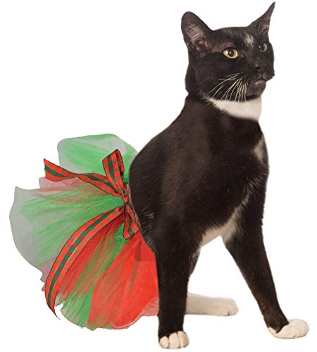 Rubies Christmas Costume Pet Tutu, Red/Green, Small/Medium