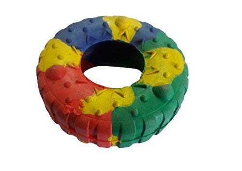 Black Dog Rubber Tpr Tires Extreme Chew Wheel Dog Toy, Hard Rubber Chew Interactive Toys & Training Aid For Dogs Medium/Large Pe